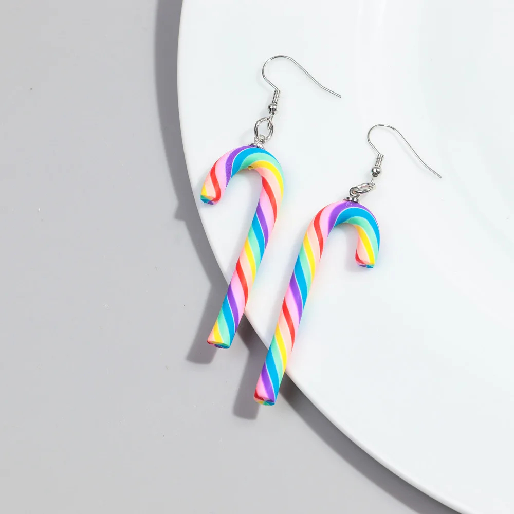 Candy Cane Dangly Earrings