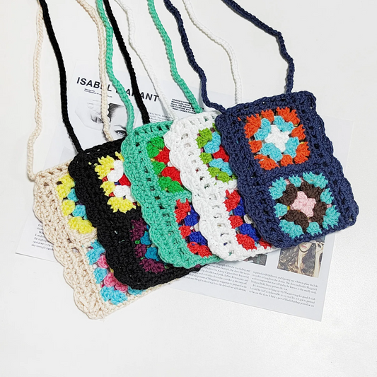 Crochet Floral Granny Mini Bag (5 Colours)
