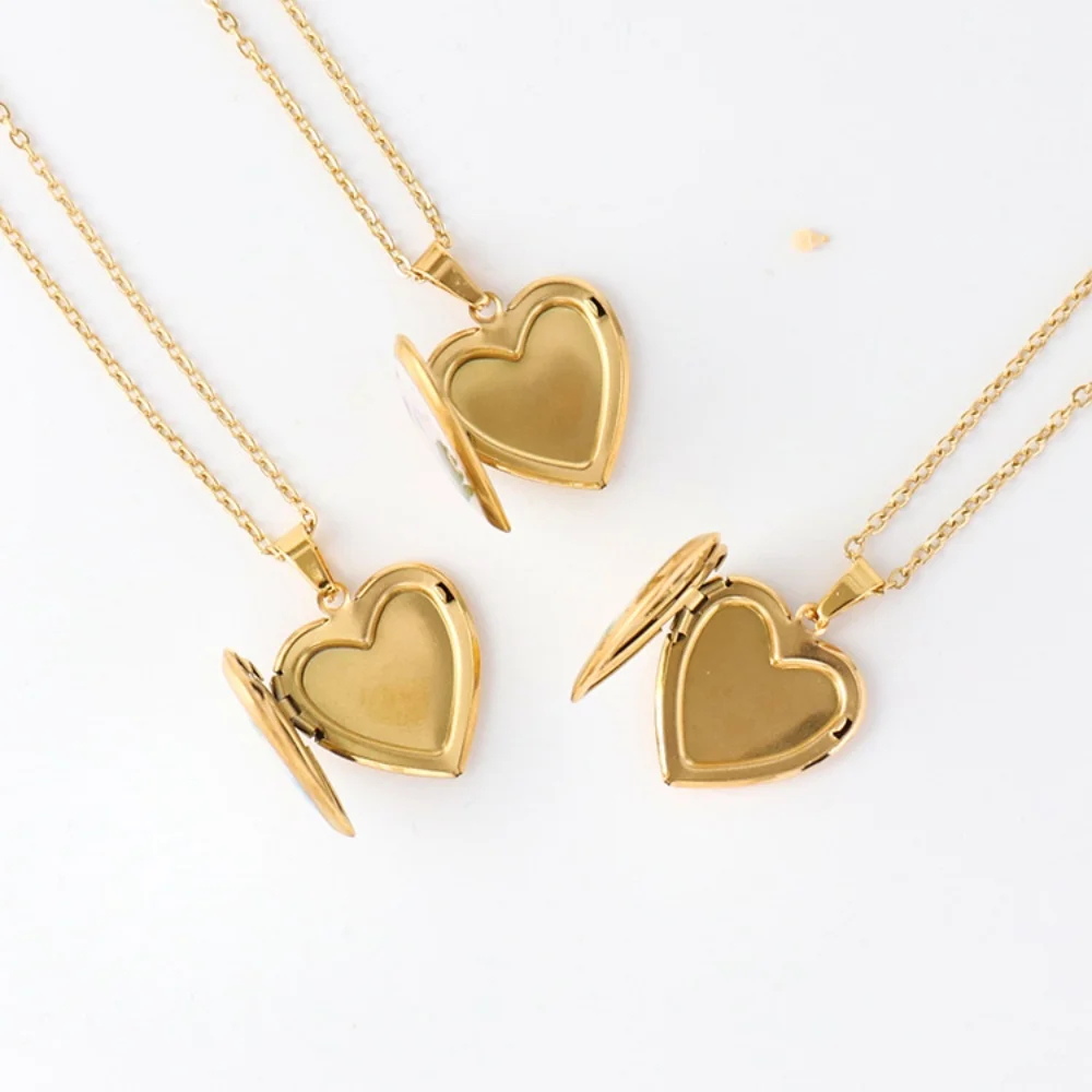 Heart Shaped Birth Flower Locket Pendant Necklace (12 Designs) - Ice Cream Cake