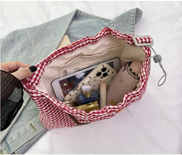 Stylish Dachshund Patchwork Gingham Shoulder Bag (5 Designs) - Ice Cream Cake