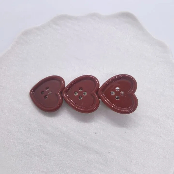 Heart Button Hair Clip (4 Designs) - Ice Cream Cake