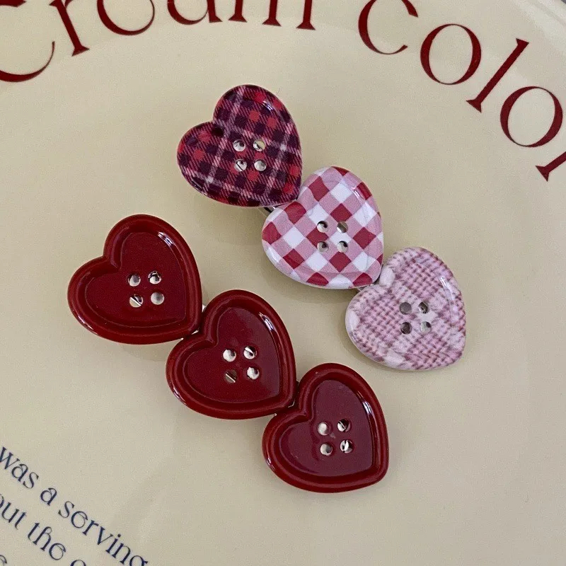 Heart Button Hair Clip (4 Designs) - Ice Cream Cake
