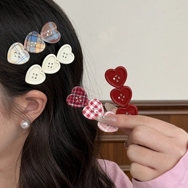 Heart Button Hair Clip (4 Designs) - Ice Cream Cake
