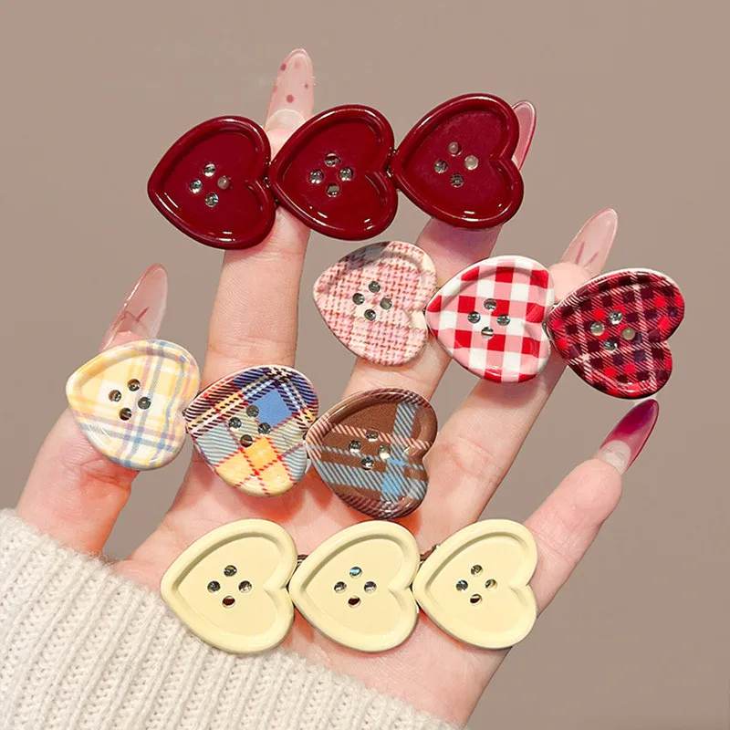 Heart Button Hair Clip (4 Designs) - Ice Cream Cake