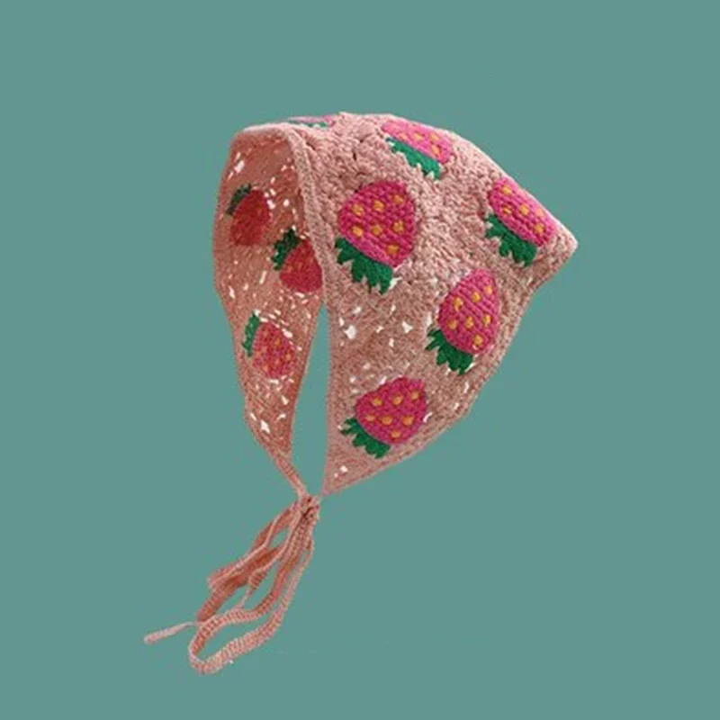 Crochet Flowers Triangle Scarf (12 Colours)