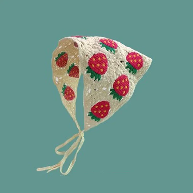 Crochet Flowers Triangle Scarf (12 Colours)