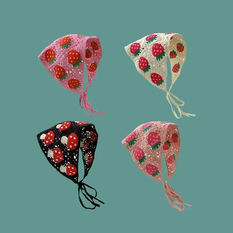 Crochet Flowers Triangle Scarf (12 Colours)