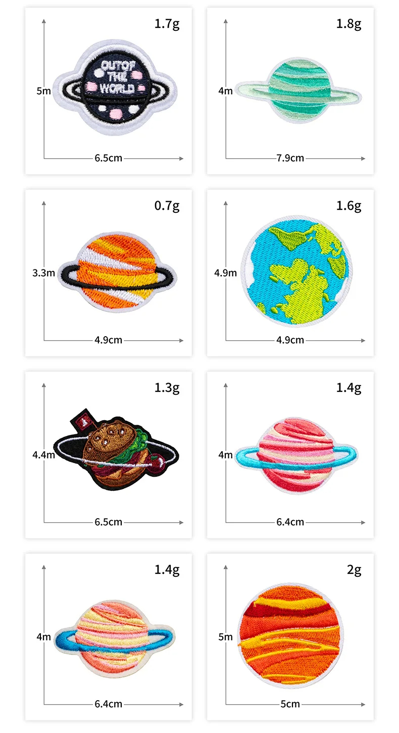 Outer Space Planet Embroidered Iron-On Patch