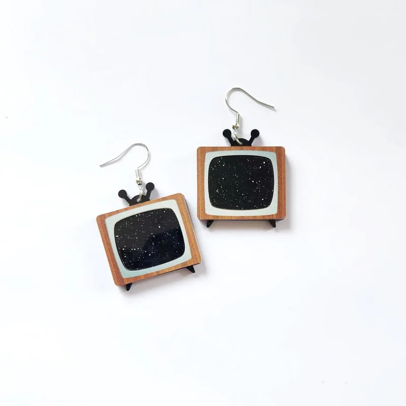 Dangly Retro Television Earrings