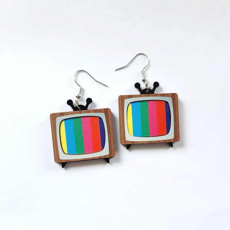 Dangly Retro Television Earrings