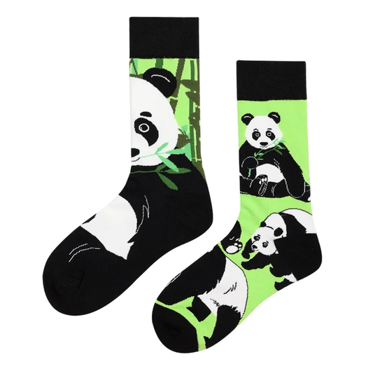Mismatched Crew Socks: Panda Bears
