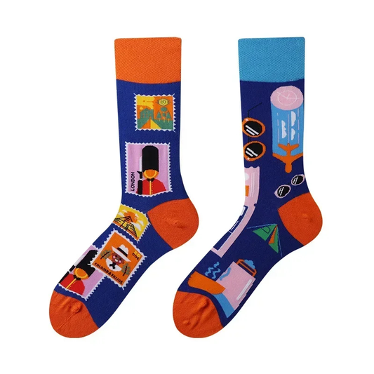 Global Traveller Mismatched Crew Socks - Ice Cream Cake