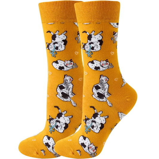 Ribbon Cats Crew Socks - Ice Cream Cake