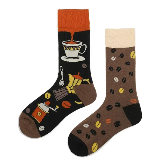 Coffee Break Mismatched Crew Socks