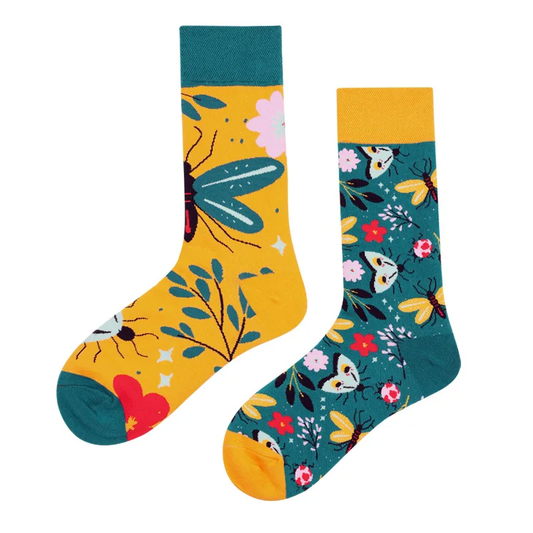Mismatched Bug Crew Socks