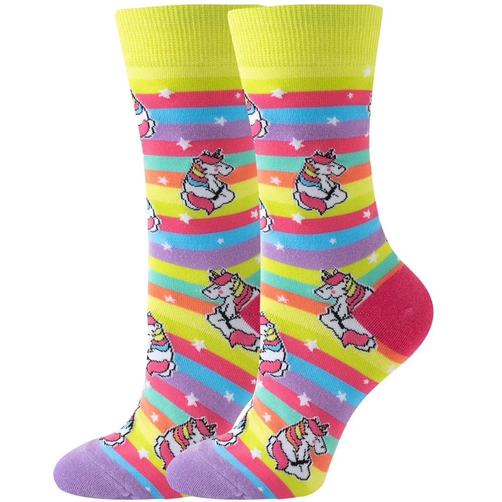 Rainbow Unicorn Crew Socks - Ice Cream Cake