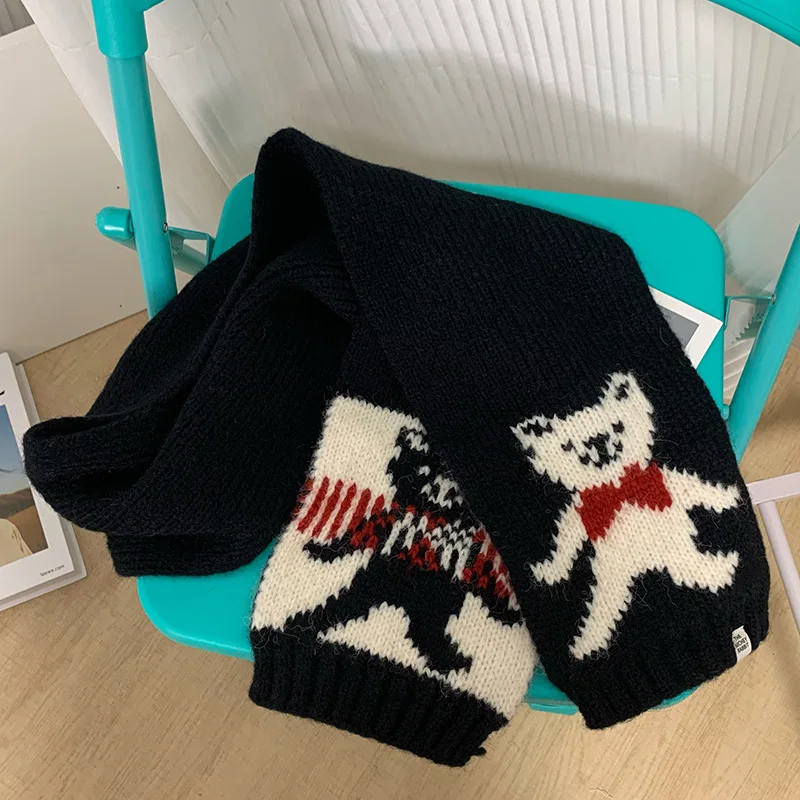 Knitted Teddy Bear Scarf