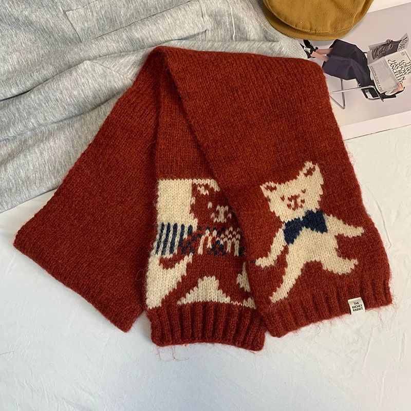 Knitted Teddy Bear Scarf