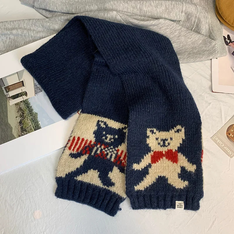 Knitted Teddy Bear Scarf
