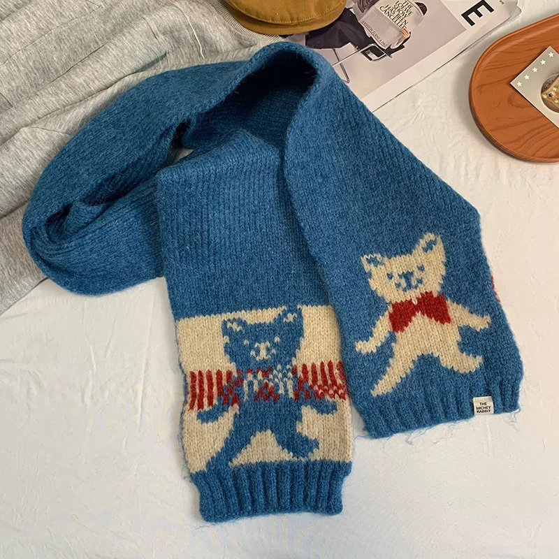 Knitted Teddy Bear Scarf
