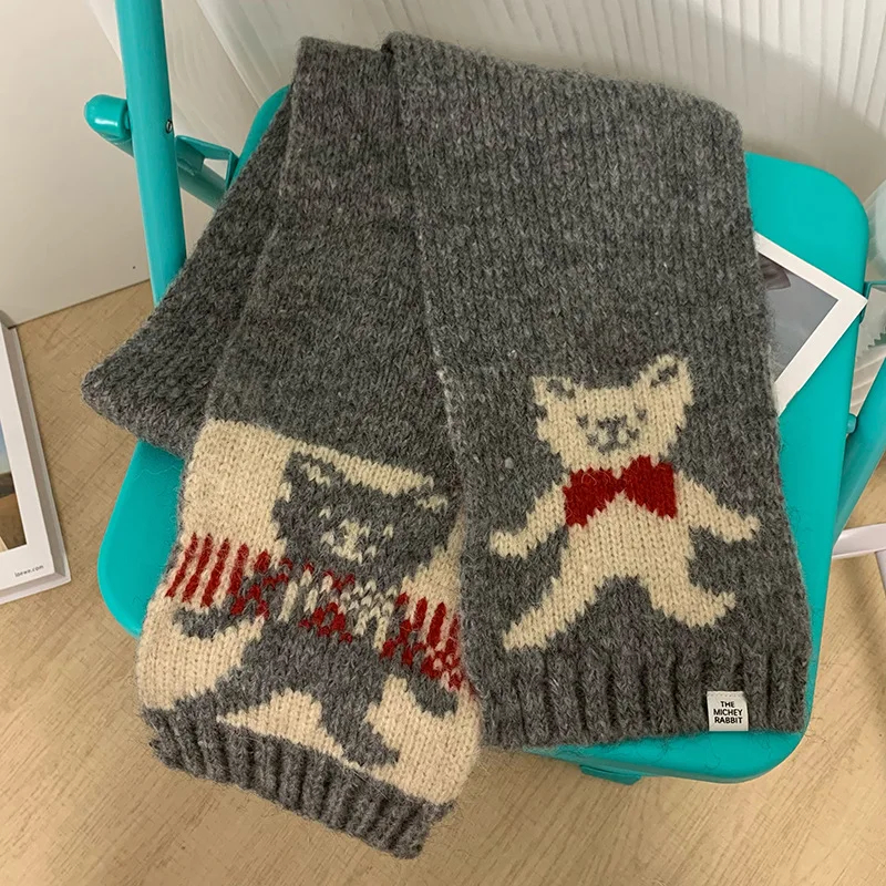 Knitted Teddy Bear Scarf