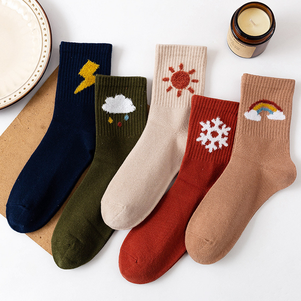 Weather Icon Ankle Socks (5 Colours)