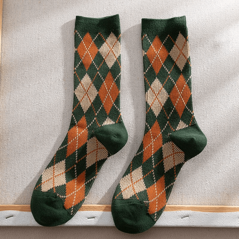Argyle Ankle Socks (5 Colours)