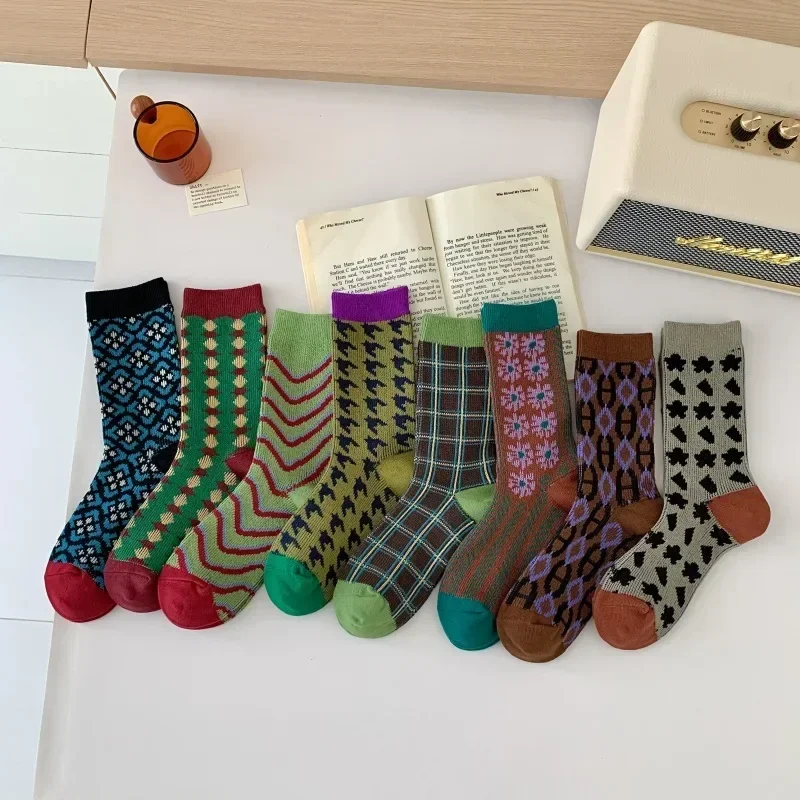 Mix Pattern Crew Socks - Ice Cream Cake