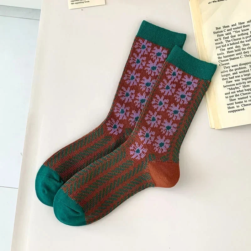 Mix Pattern Crew Socks - Ice Cream Cake