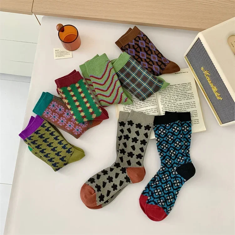 Mix Pattern Crew Socks - Ice Cream Cake