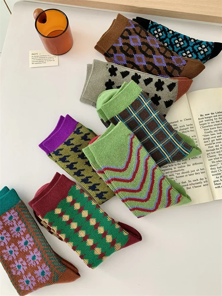 Mix Pattern Crew Socks - Ice Cream Cake