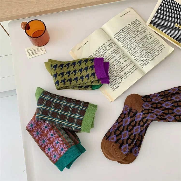 Mix Pattern Crew Socks - Ice Cream Cake