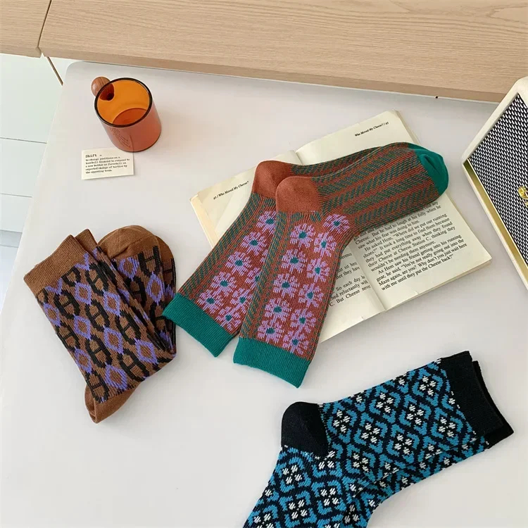 Mix Pattern Crew Socks - Ice Cream Cake