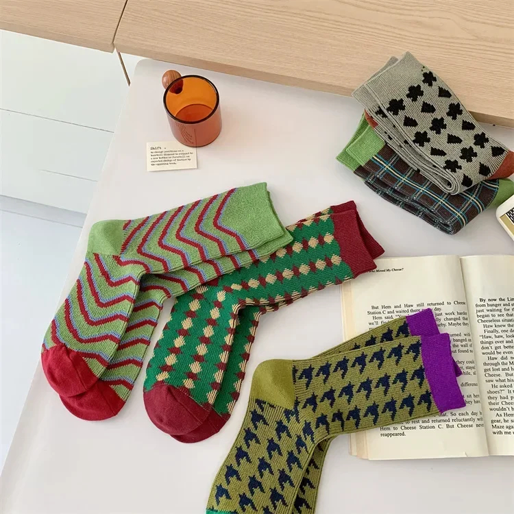 Mix Pattern Crew Socks - Ice Cream Cake