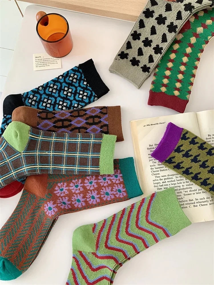 Mix Pattern Crew Socks - Ice Cream Cake