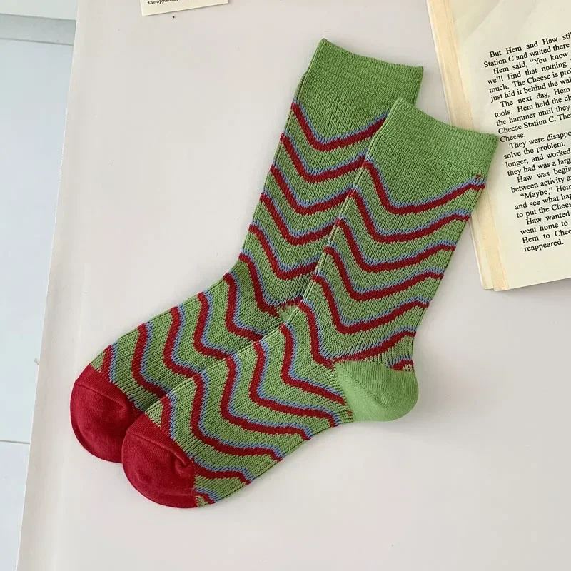 Mix Pattern Crew Socks - Ice Cream Cake