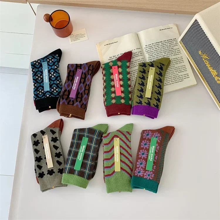 Mix Pattern Crew Socks - Ice Cream Cake
