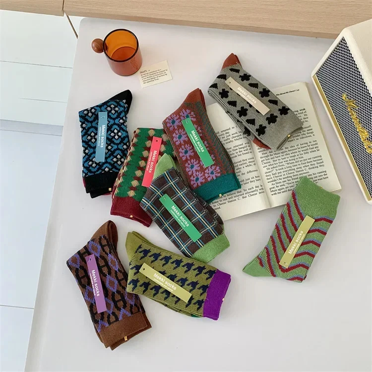Mix Pattern Crew Socks - Ice Cream Cake