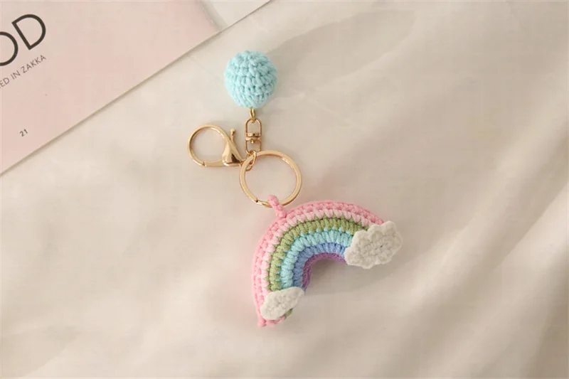 Crochet Rainbow Keychain (2 Designs)