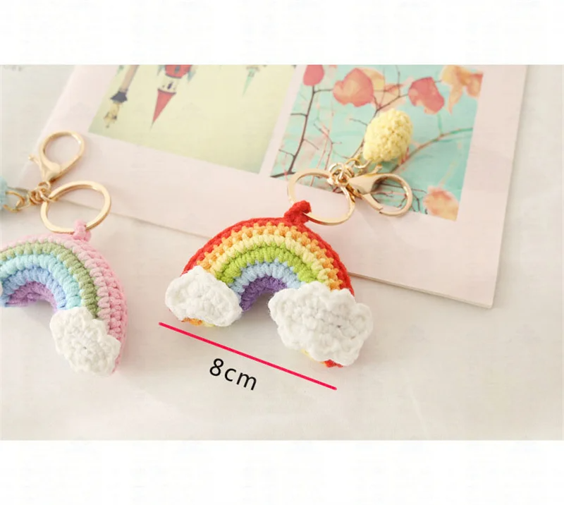 Crochet Rainbow Keychain (2 Designs)