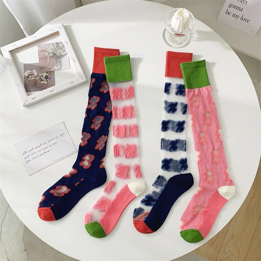 Pop Transparent Knee High Socks (4 Designs)