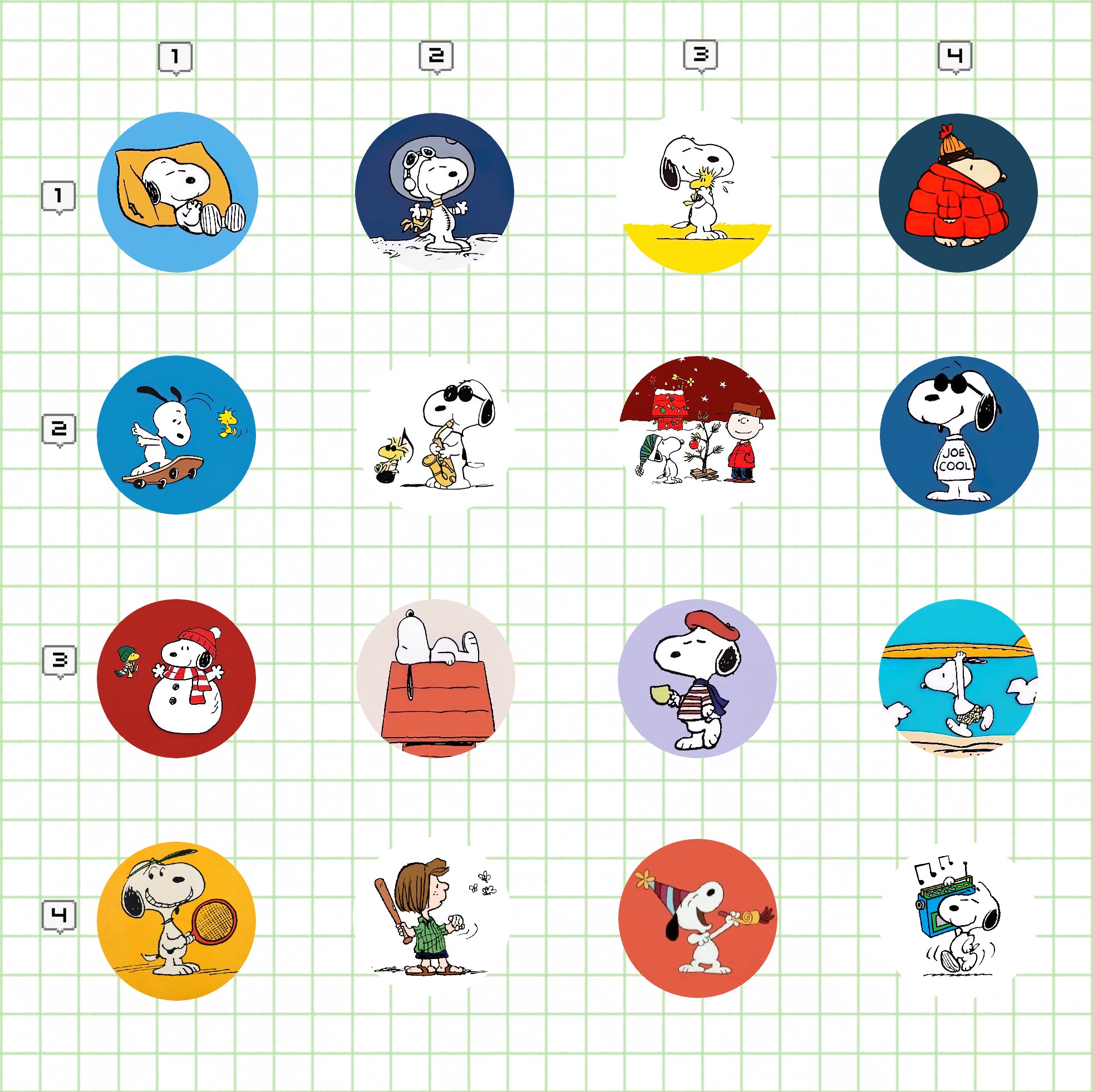 Snoopy/ Peanuts Comics Vintage Style Button Pin Badges – Ice Cream Cake
