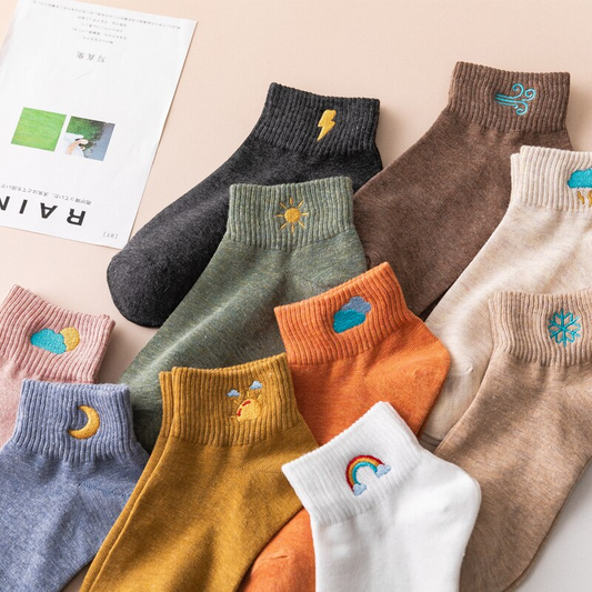 Weather Icon Ankle Socks (10 Designs)