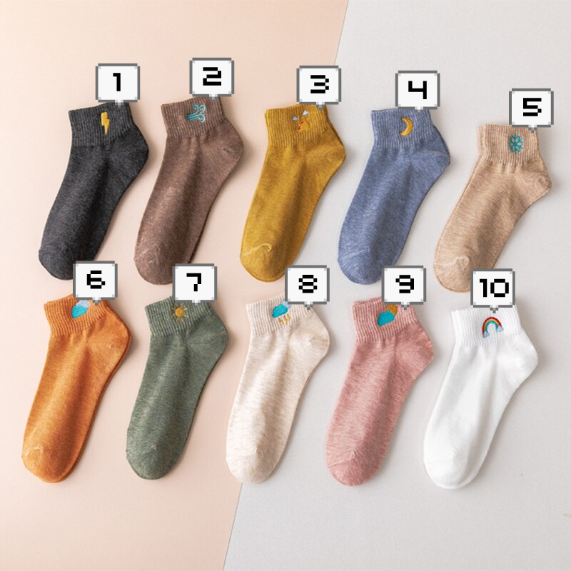 Weather Icon Ankle Socks (10 Designs)
