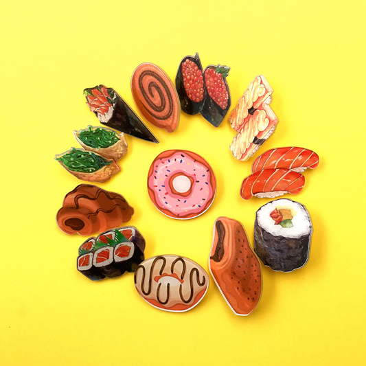 Sweet and Savoury Acrylic Snack Brooches (12 designs) - Ice Cream Cake