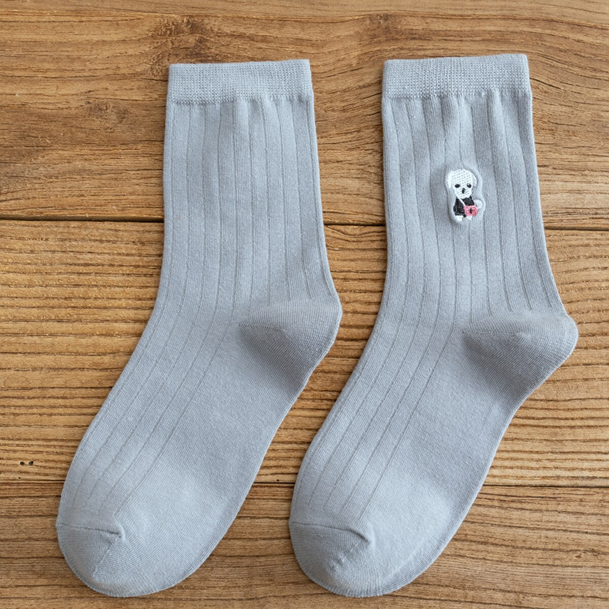 Dog Embroidery Ankle Socks (10 Designs)