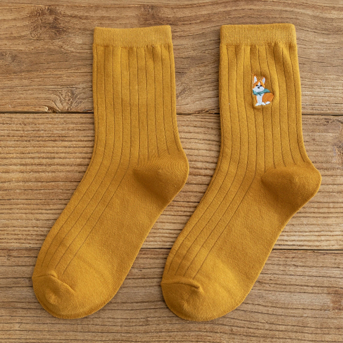Dog Embroidery Ankle Socks (10 Designs)