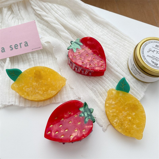 Lemon and Strawberry Fruit Claw Clips (2 Designs)
