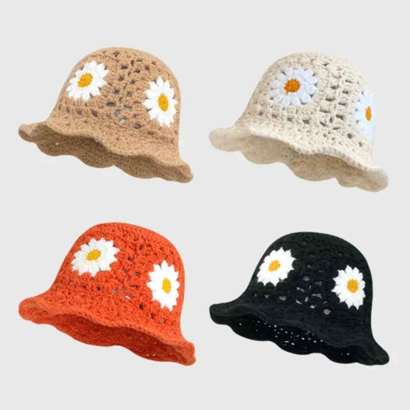 Crochet Daisy Bucket Hat (4 Colours)