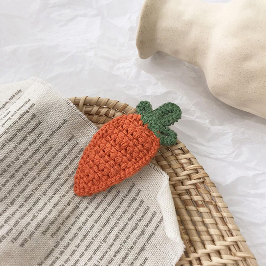 Set of 2 Crochet Fruit and Vegetable Hair Clips (4 Designs)